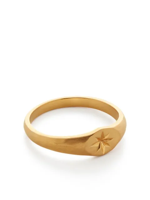 Monica Vinader Guiding Star signet ring Gold GPRGGSTRNON