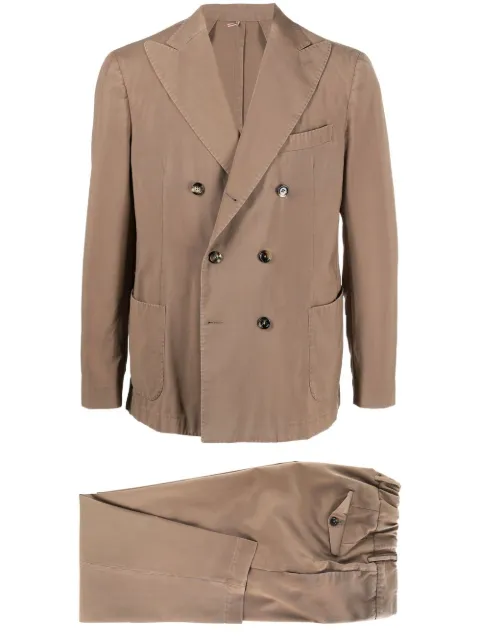 Dell'oglio double-breasted wool suit Neutrals VL7236MFOFL2571