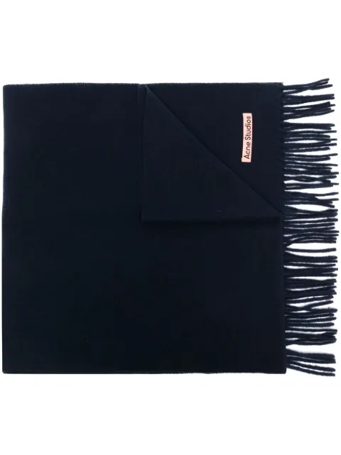 Acne Studios fringe wool scarf Blue CA0210