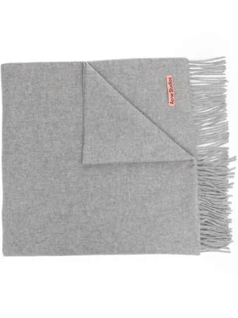 Acne Studios oversize fringe wool scarf Grey CA0209