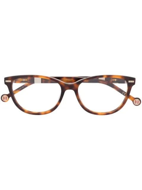 Carolina Herrera tortoiseshell-effect geometric-frame glasses Brown CH0048