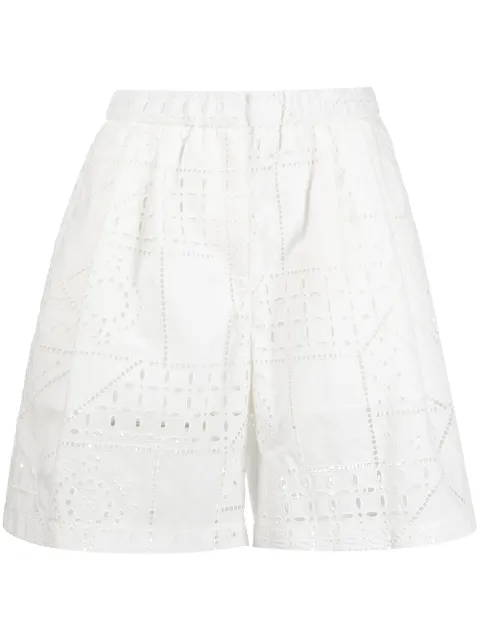 MSGM all-over perforated-design shorts White 3242MDB109227308
