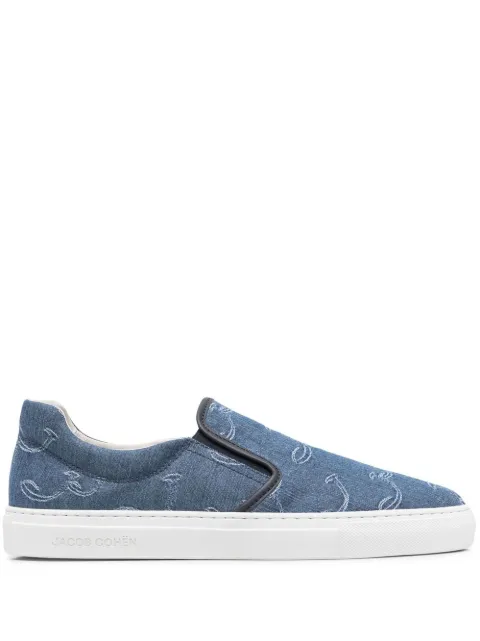 Jacob Cohën embroidered-logo denim sneakers Blue JSM4001029
