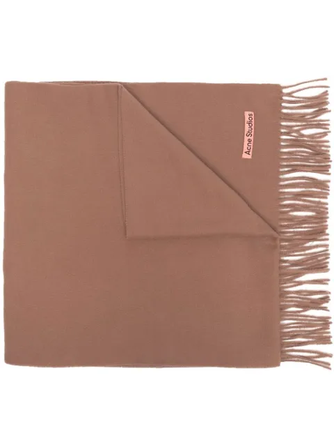 Acne Studios fringed wool scarf Brown CA0210
