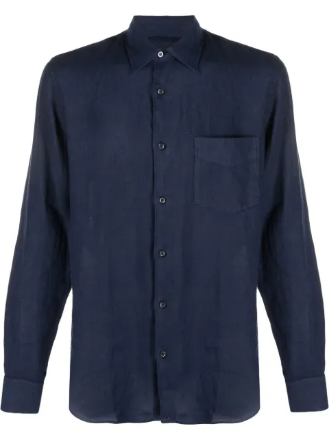 ASPESI pointed-collar long-sleeved shirt Blue CE36C195