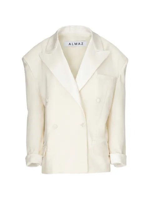 Almaz OV double-breasted oversized tuxedo blazer Neutrals BL0302SS22
