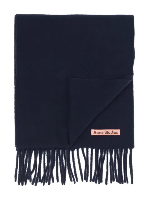 Acne Studios fringed wool scarf Blue CA0218