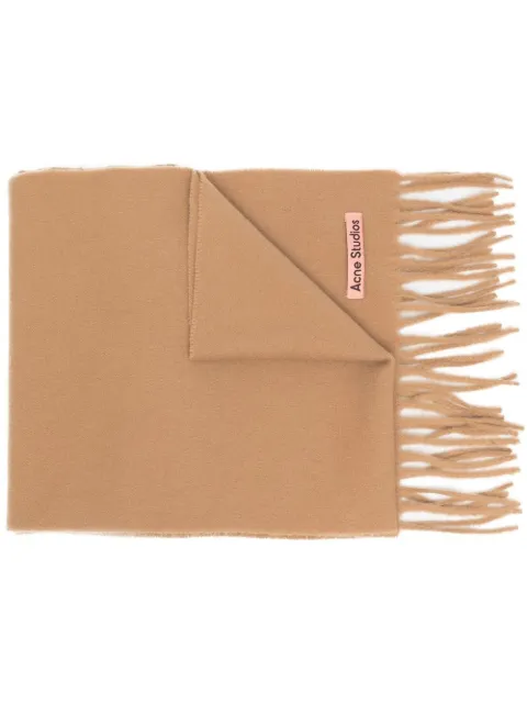 Acne Studios melange fringe-trim wool scarf Neutrals CA0218