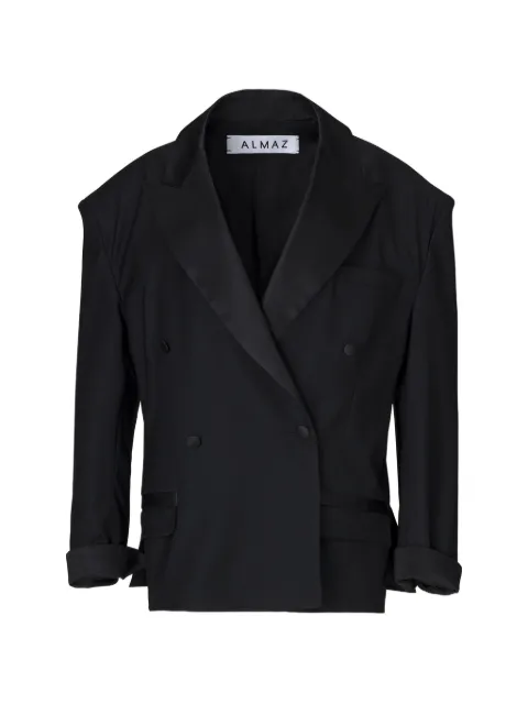Almaz OV double-breasted oversized tuxedo blazer Black BL0301SS22