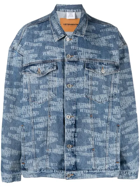 VETEMENTS logo-print denim jacket Blue UA53JA750L