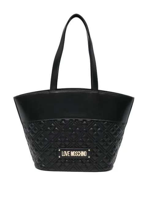Love Moschino quilted embossed-logo tote bag Black JC4308PP0ELA0
