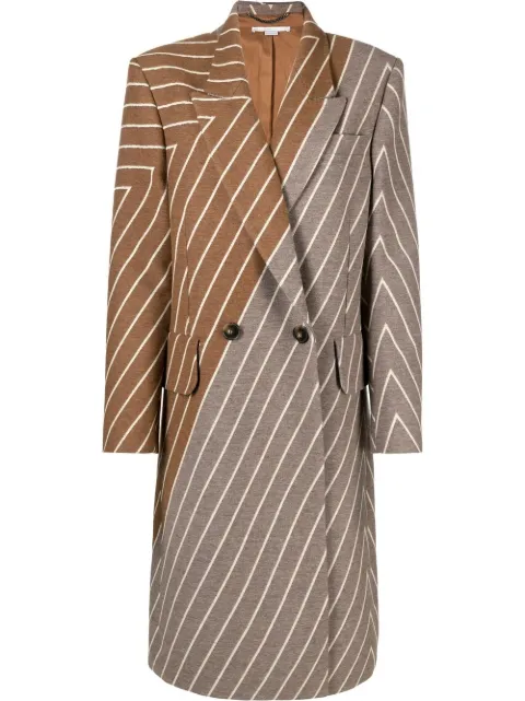 Stella McCartney two-tone double-breasted coat Brown 6600083AJ750