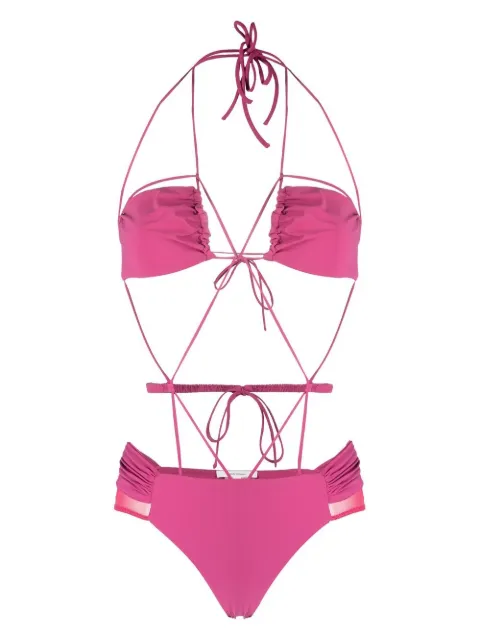 Nensi Dojaka strappy-design swimsuit Neutrals NDAW22ACC077B