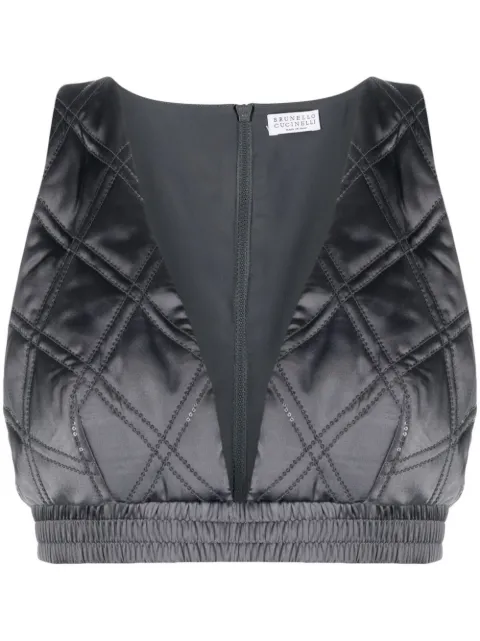 Brunello Cucinelli quilted cropped top Grey M0C59DZ699C079