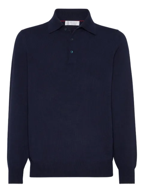Brunello Cucinelli long-sleeved cashmere polo shirt Blue M2200295CW425