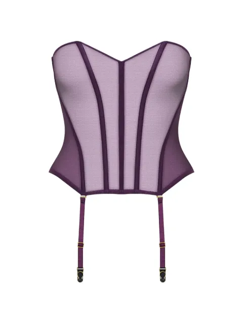 Maison Close L'Amoureuse mesh-panelling corset Purple 560715
