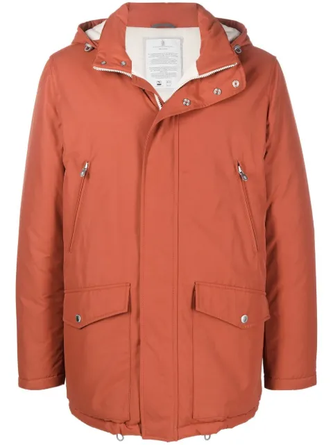 Brunello Cucinelli detachable-hood padded coat Orange MQ4206451CYU62