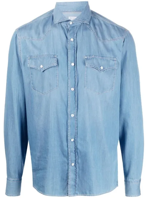 Brunello Cucinelli long-sleeved denim shirt Blue MR6834008CBT30