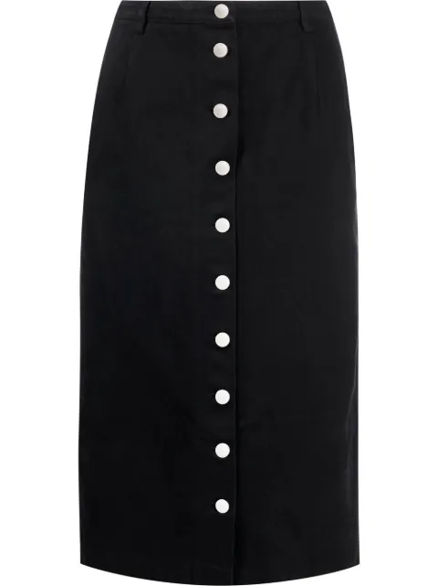 Raf Simons button-down midi skirt Black 221W40410032