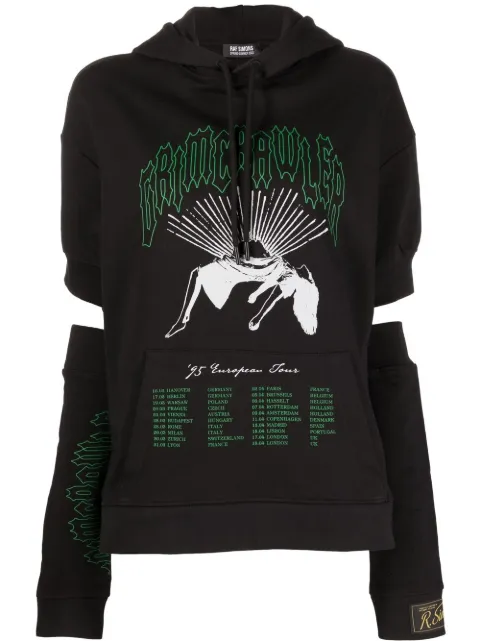 Raf Simons Grimrawler-print hoodie Black 221W170