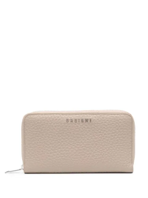 Orciani grained leather zip-around wallet Neutrals SD0047SOF