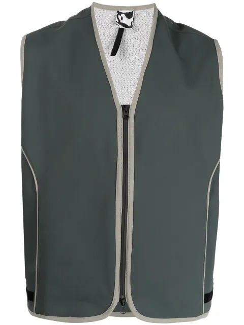 GR10K sleeveless zip-up gilet Green GR3B3MLPT