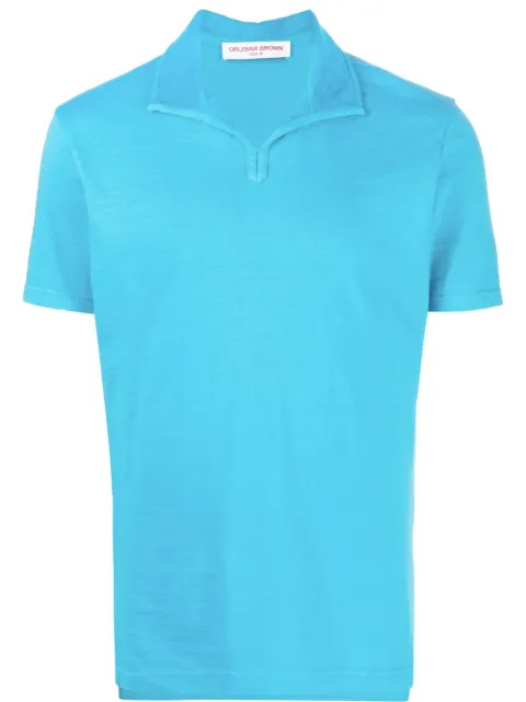 Orlebar Brown Albert towelling-trim polo shirt Blue 276043