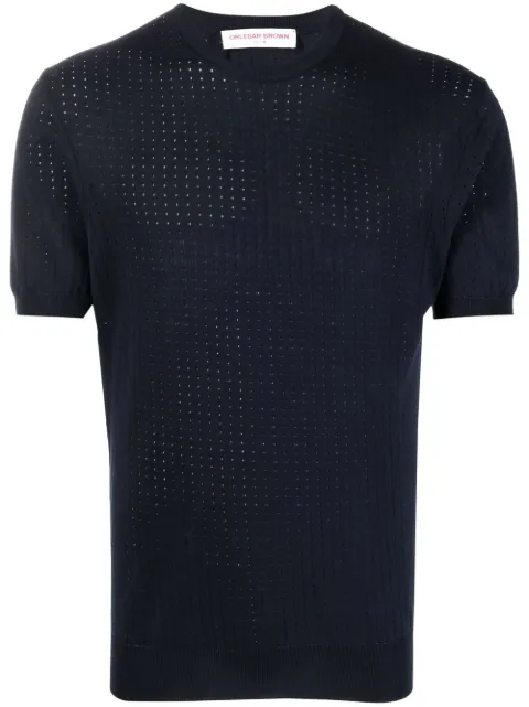 Orlebar Brown pointelle-design short-sleeved T-shirt Blue 276238