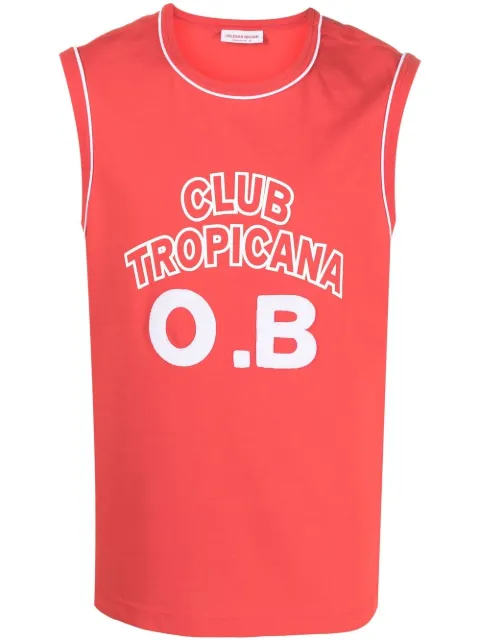 Orlebar Brown Dubois Club Tropicana-print tank top Red 276237