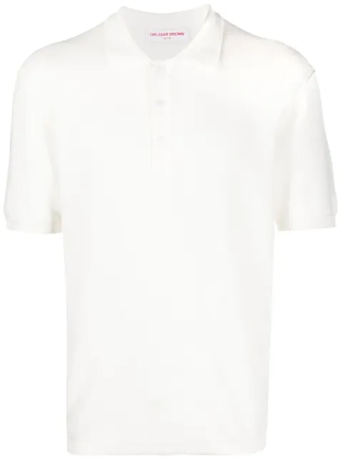 Orlebar Brown piqué-weave design polo shirt White 276068
