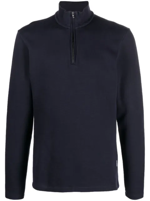 Orlebar Brown zip-front funnel neck sweater Blue 276729