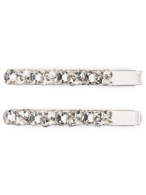 TOM FORD crystal-embellished hair clips Black HC006UACR003