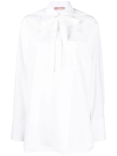 Valentino Garavani flower embroidered shirt White BAB3Q55A6