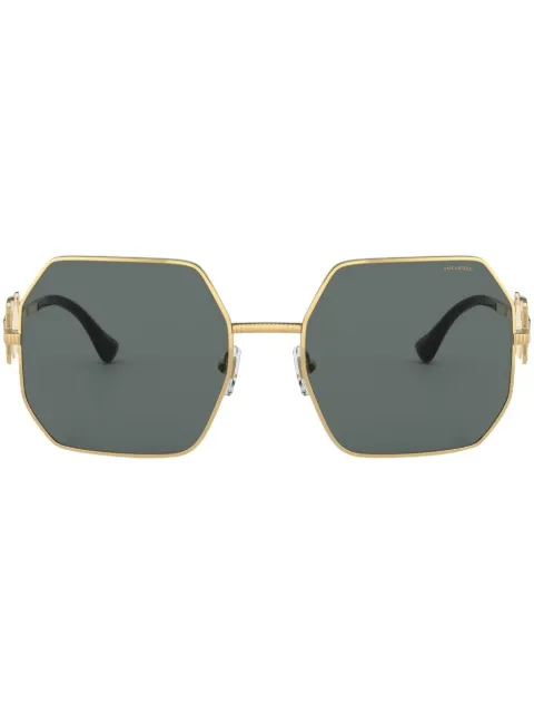 Versace Eyewear Medusa-plaque geometric-frame sunglasses Gold VE2248100281