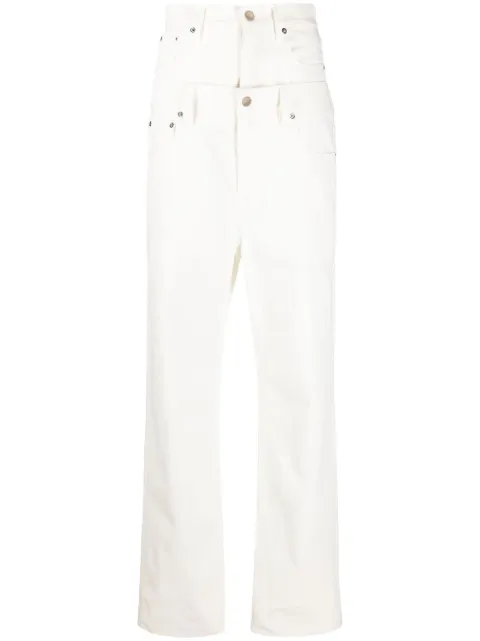 AC9 double-waist straight-leg jeans White PA002008