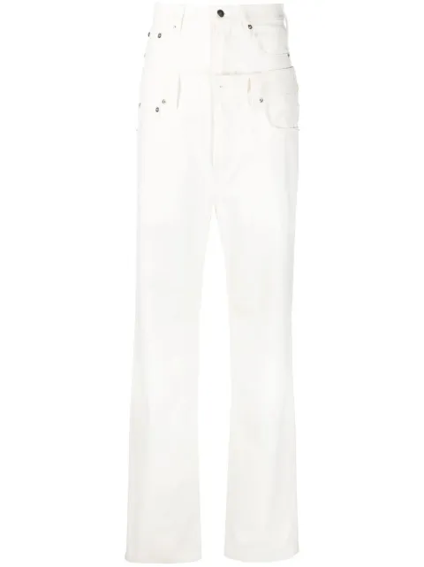AC9 panelled high-waisted trousers White PA0020008