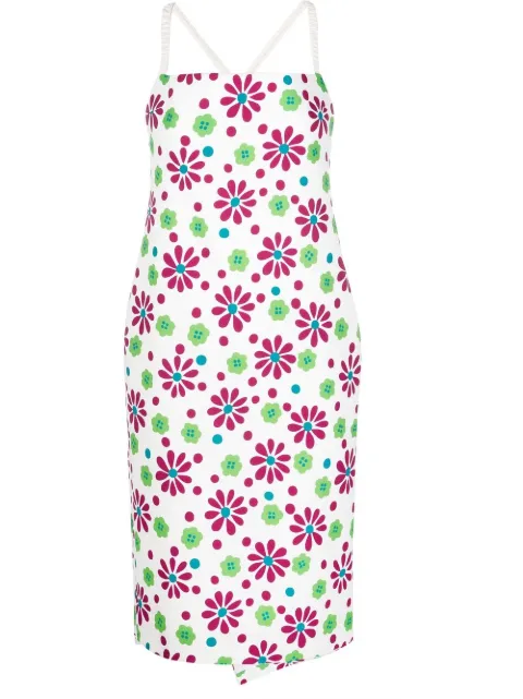 Saint Laurent floral-print knee-length dress White 685616Y3E59