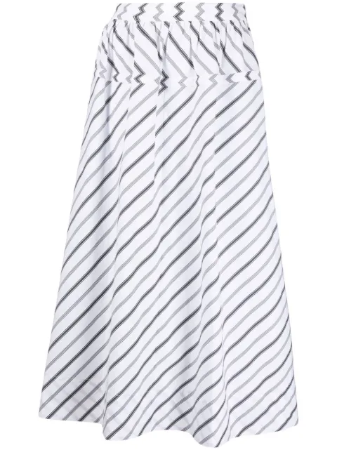 Tory Burch Variegated striped poplin skirt White 137465