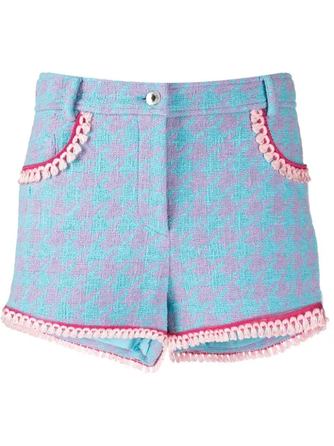Moschino houndstooth-print short shorts Blue A03040417