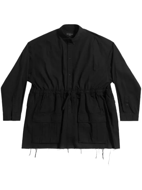 Balenciaga drawstring-waist cotton shirt Black 720102TNP04