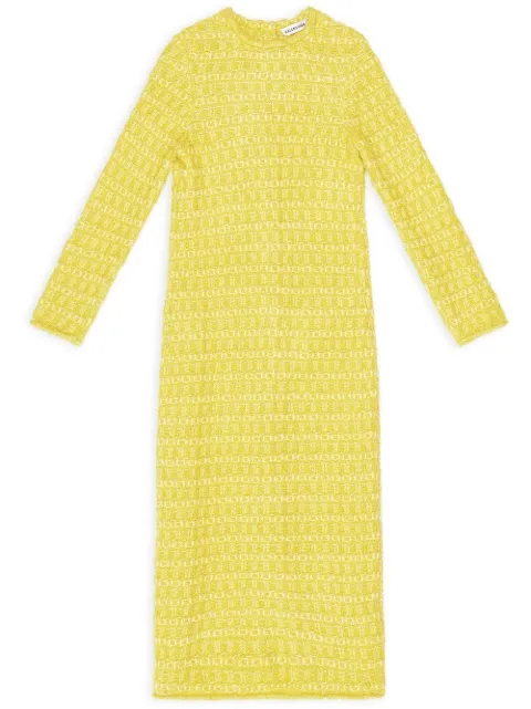 Balenciaga woven midi pencil dress Yellow 704556T1650