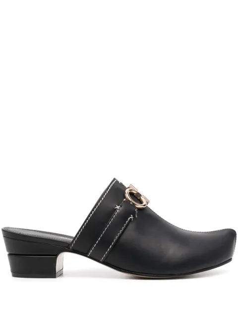 Ferragamo Gancini leather mules Black 752532