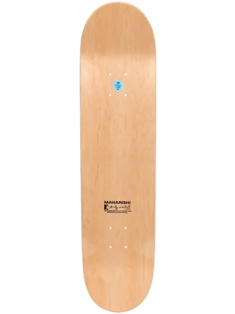 Maharishi logo-print detail skateboard Brown WARHOLCAMODECK