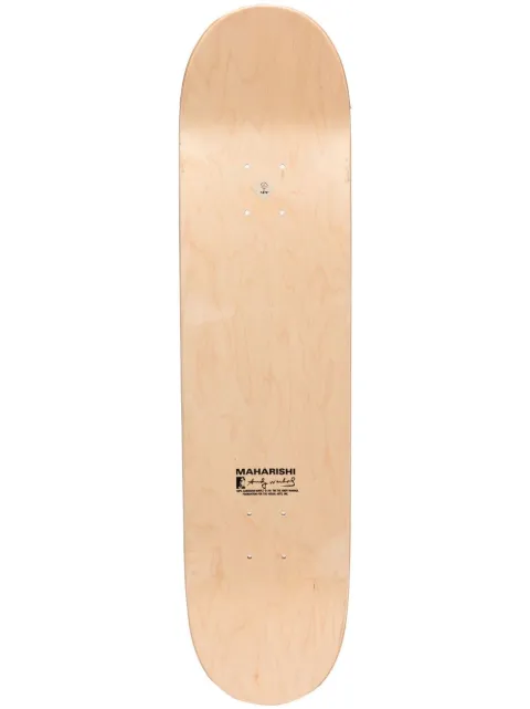Maharishi logo-print detail skateboard Brown WARHOLTIGERCAMODECK