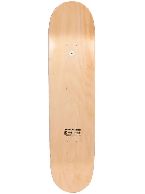 Maharishi logo-print detail skateboard Brown WARHOLTIGERCAMODECK