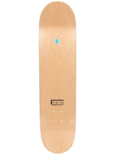 Maharishi logo-print detail skateboard Brown WARHOLTIGERCAMODECK