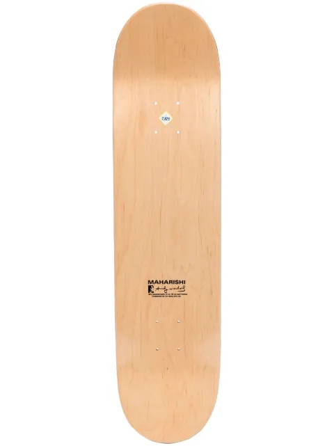 Maharishi logo-print detail skateboard Brown WARHOLCAMODECK