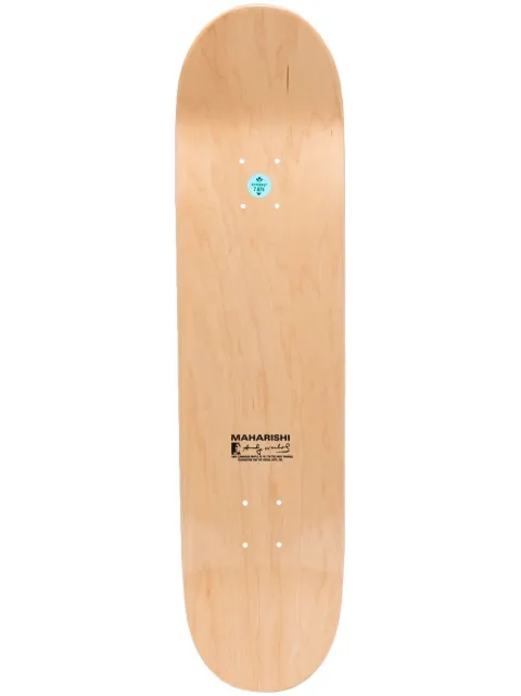 Maharishi logo-print detail skateboard Brown WARHOLCAMODECK
