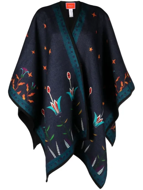 La DoubleJ graphic-print poncho Blue JAC0019PLA003ISI0002