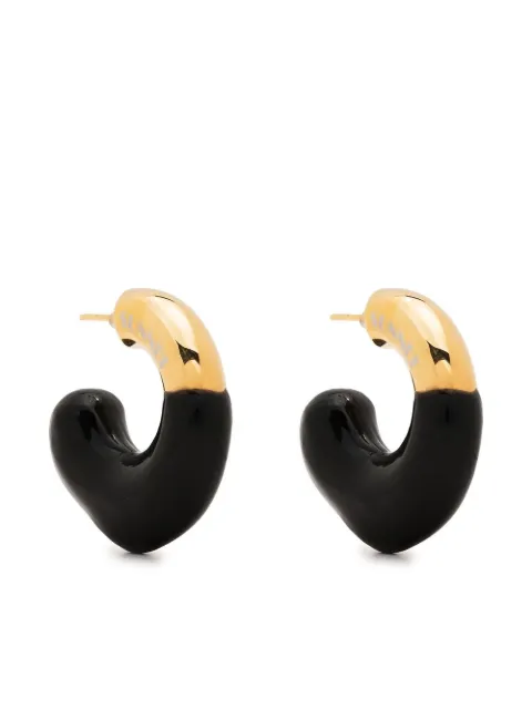 Sunnei Rubberized Small Earrings Black SRRE02GOLDBLACK